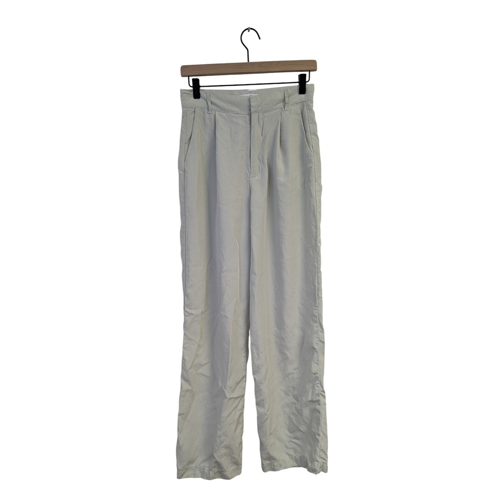 Emory Park Pleated Trousers High Waisted Linen Blend Contemporary Pastel Green S